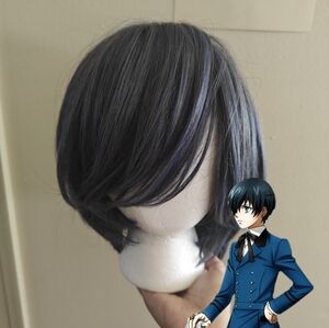 Blue Grey Ciel Phantomhive Black Butler Cosplay Wig